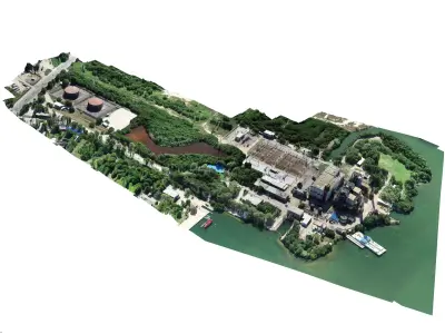 Thermal power plant -fuel oil and gas- 208 MW 3D model