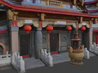 Chinese old Temple 3D model