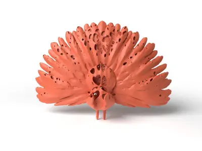 Peafowl Dust Voronoi Low-poly 3D model