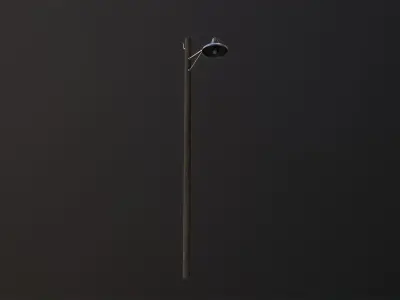 Wooden light pole 3D Model Low-poly 3D model