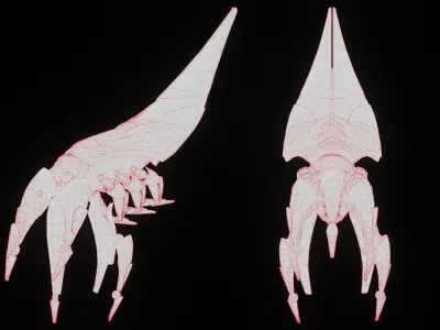 Mass Effect - Reaper Sovereign Low-poly 3D model