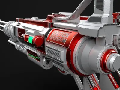 Sci-Fi Laser Turret   Low-poly 3D model