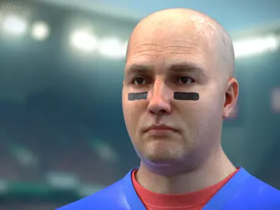  Football Fan Character with Foam Finger and Ball 