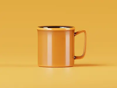 Ceramic Mug 3D Model Low-poly 3D model