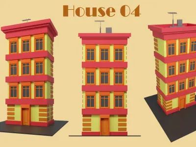 Low Poly  House Pack Low-poly 3D model