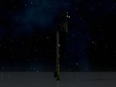 KS Railway Signal Post 7000mm Version-16 Low-poly 3D model