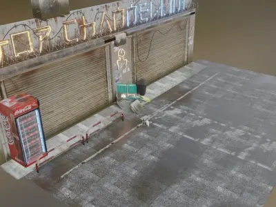 cyber punk street 3D model