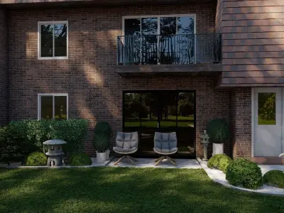  3D Exterior Scene 3D model design garden and landscape 3D model 13