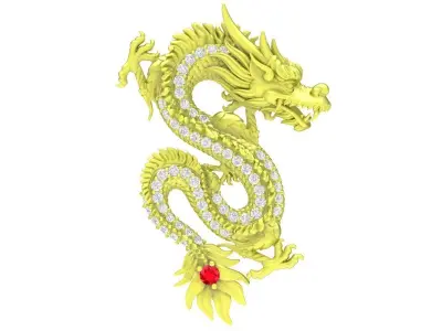 Chinese Dragon S Shape Pendant 3D Jewelry Model 3929 3D print model
