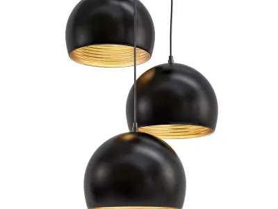 Untitled three gold pendant lights 3D model