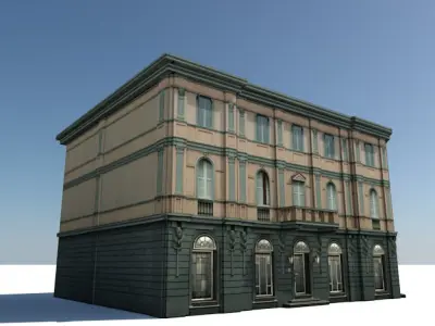 Corner building 22974 Low-poly 3D model