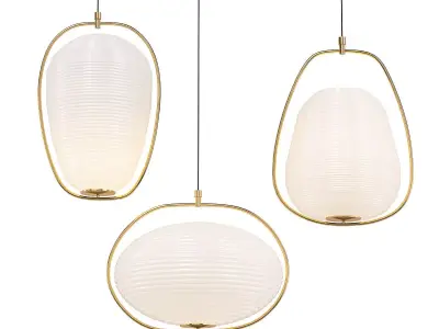 PALOMBA B hanging lamp in brass 3D model