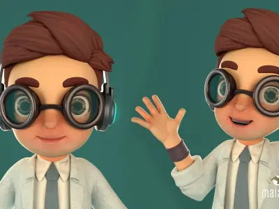 Sci-fi Scientist - Maya and Unity ready Low-poly 3D model