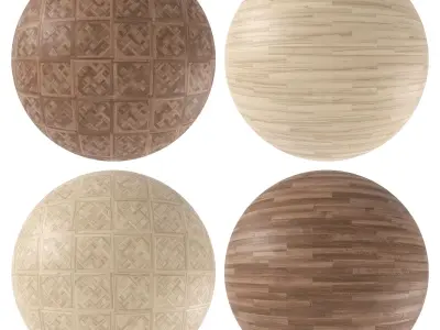 Parquet - Laminate - Wooden floor 4 in 1 3D model