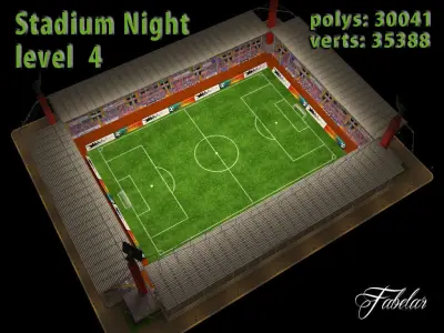 Stadium Level 4 Night Low-poly 3D model