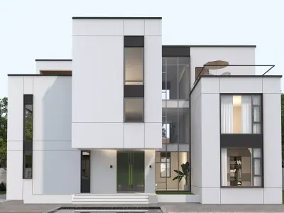 Modern house archicad Low-poly 3D model purchase