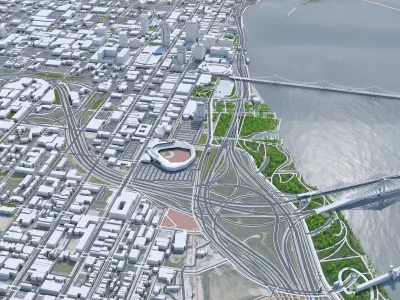 Louisville Downtown Kentucky USA Low-poly 3D model