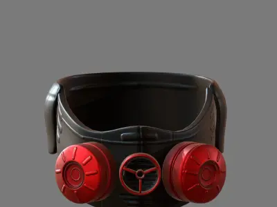 Gas mask helmet 3d model scifi Low-poly  Low-poly 3D model 315