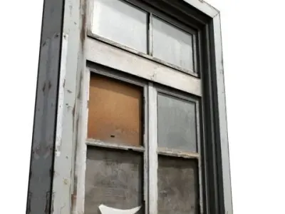 Window 6 wooden Low-poly 3D model