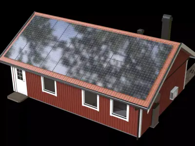 Scandinavian House with renewable energy 3D model