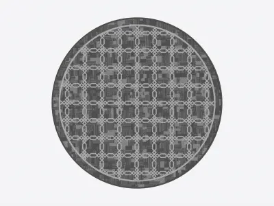 Round Patterned Bath Mat 3D model