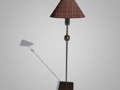Red Floor Lamp 3D model