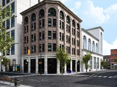 city collection Lowpoly Low-poly 3D model