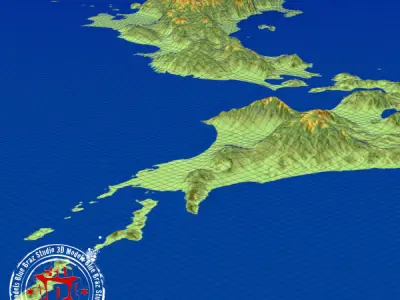 Japan elevation 3D model