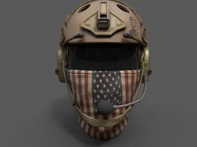 Helmet scifi military combat soldier  Low-poly 3D model