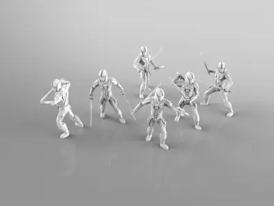 Ancient Dark Combat Troopers 3D print model