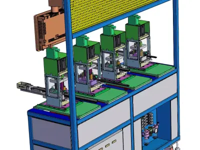 Door seal guide groove notch punching machine 3D model