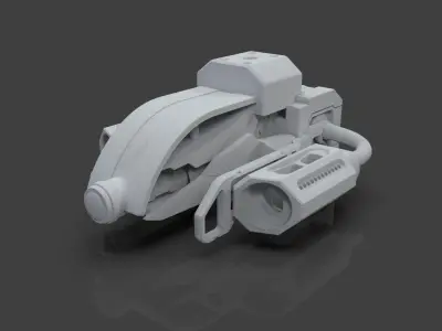 Sci-Fi Drone - 6 - Untextured 3D model