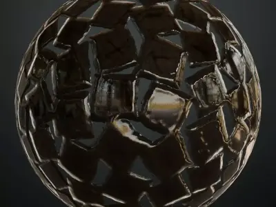 Fractured Glossy Dark Glass Irregular PBR SEAMLESS Texture