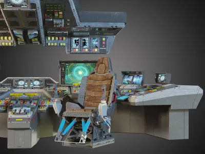spaceship bridge interior 3D model