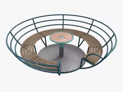 Roundabout bench 02 3D model