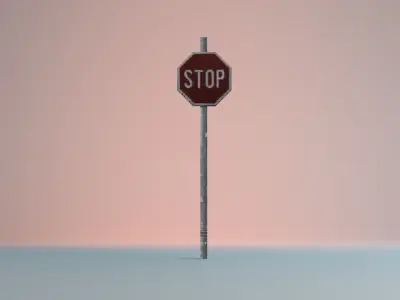 Road Signs And Traffic Signs Low-poly 3D model
