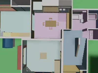 MODEL HOUSE COMBO Low-poly 3D model