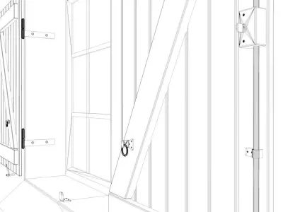 Full French window Free 3D model