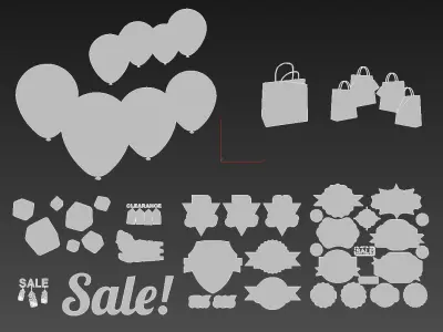 Window stickers 3D model