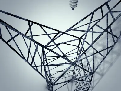 Electricity Tower Low-poly 3D model