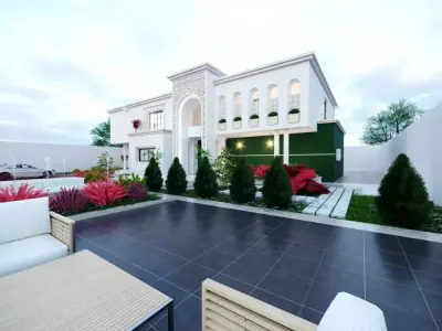 3D Model Neoclassical Two-Story House Low-poly 3D model