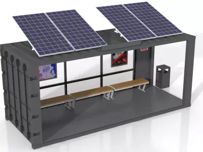 20 Foot Container Bus Stop 3D model
