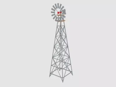  Wind Pump Nevadan Dessert  Low-poly 3D model