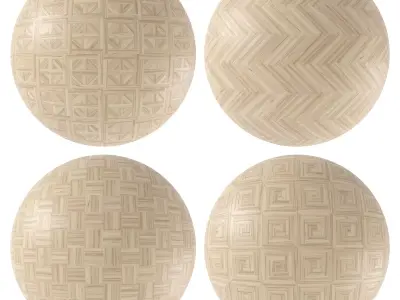 Parquet - Laminate - Wooden floor 4 in 1 3D model 12