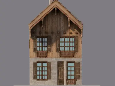 Alpine House Low-poly 3D model