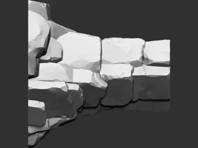 3D model of stone columns Zbrush sculpt 3D model
