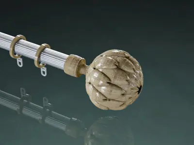Finial for curtain rods 3D model