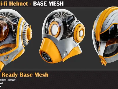 15 Sci-Fi Helmet BASE MESH - VOL 26   3D model