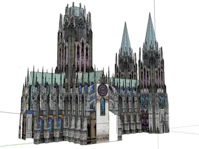 Architecture-Religion-God-Culture-Temple-045 cathedral with s... 3D model