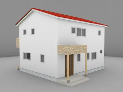 House model for background 08 Low-poly 3D model